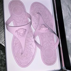Pink Versace thong sandal